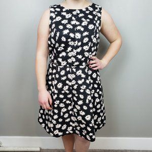 Ann Taylor Womens Black and White Floral Dress